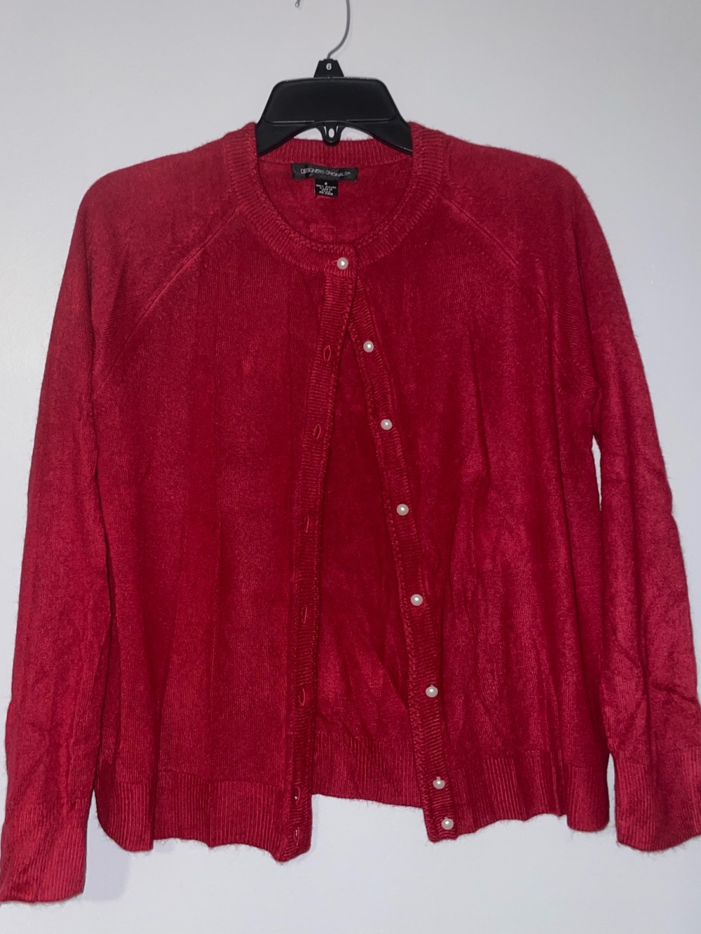🍷Designer Originals Women's Red Button-Front Cardigan Sweater